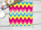 Rainbow Chevron Pattern Printed Vinyl/ Indoor Vinyl/ Outdoor Vinyl/ Heat Transfer Vinyl-022 - Printive Vinyl | Patterned Vinyl